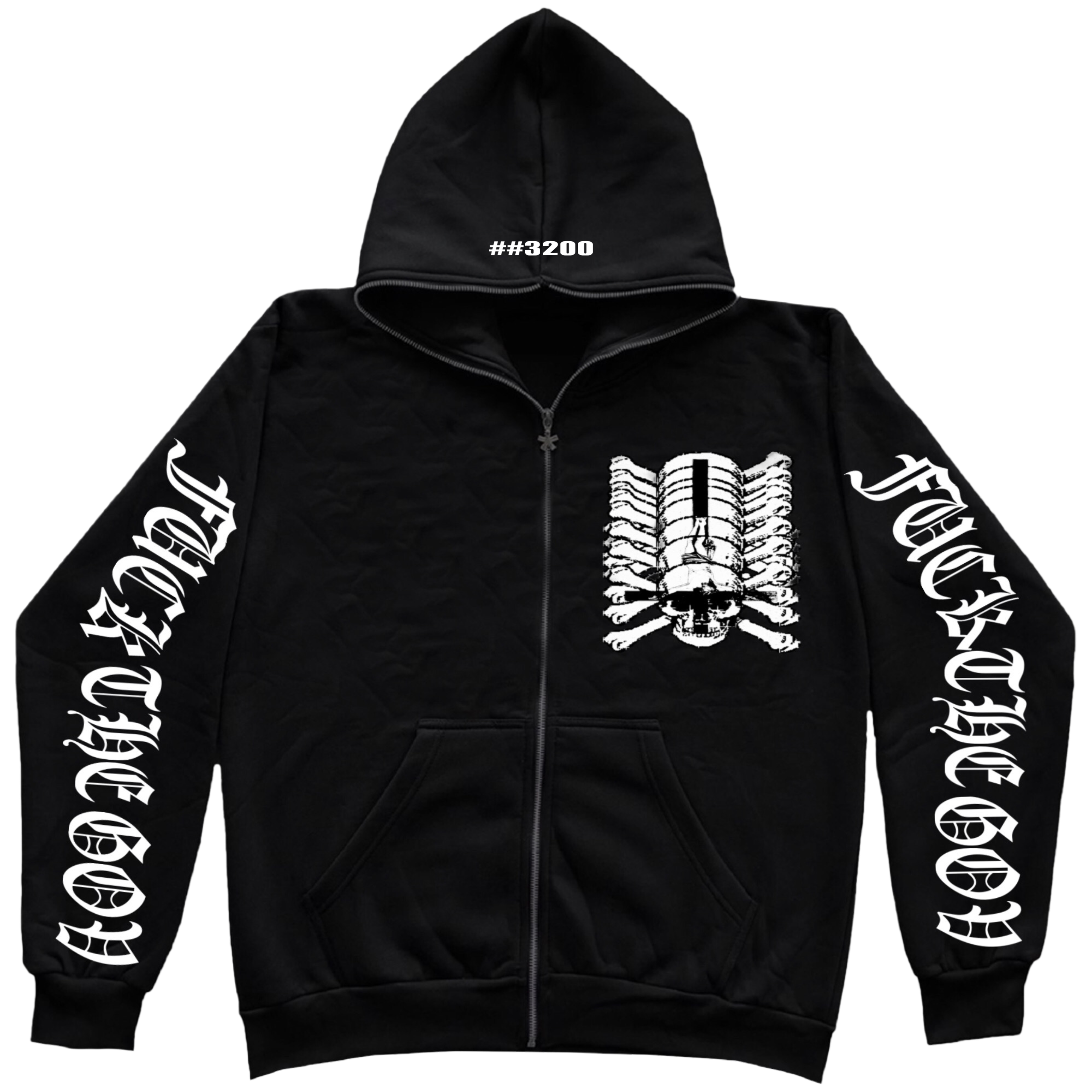 3200 skull zip up